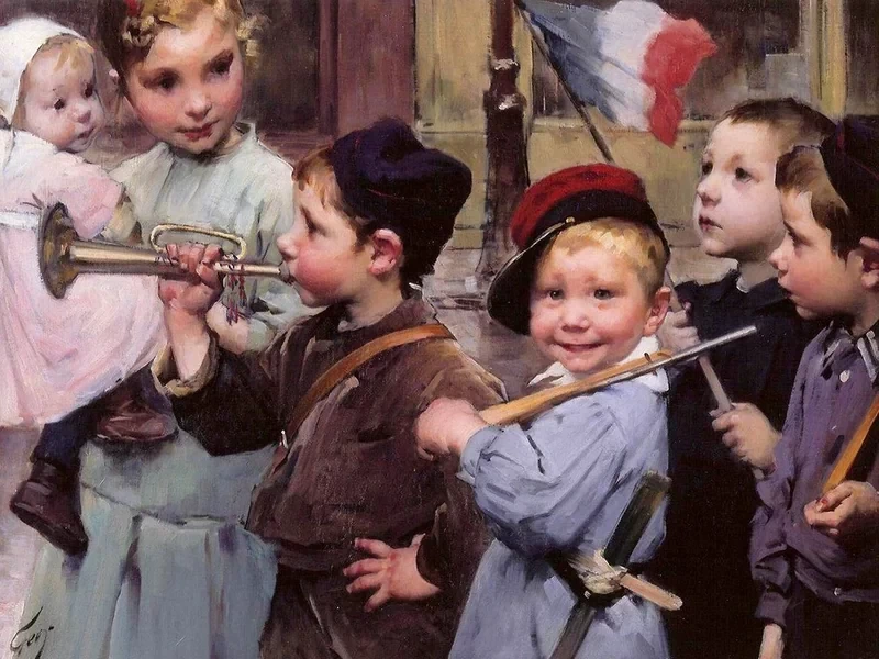 1853-Jean Geoffroy - Il giorno della Bastiglia, 14 luglio dei piccoli scolari